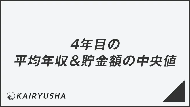 4年目の平均年収＆貯金額の中央値