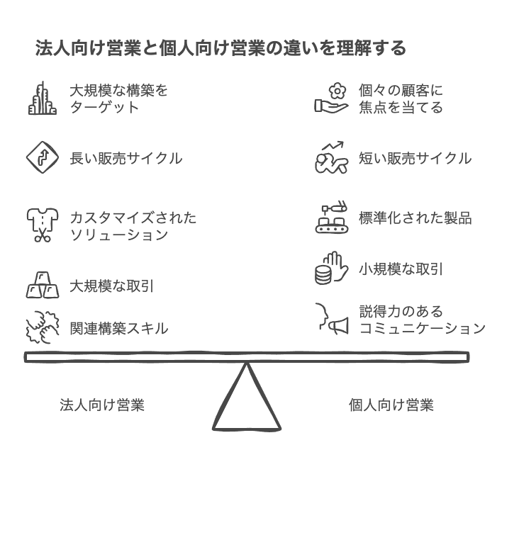 法人向け営業と個人向け営業の基本的な違い